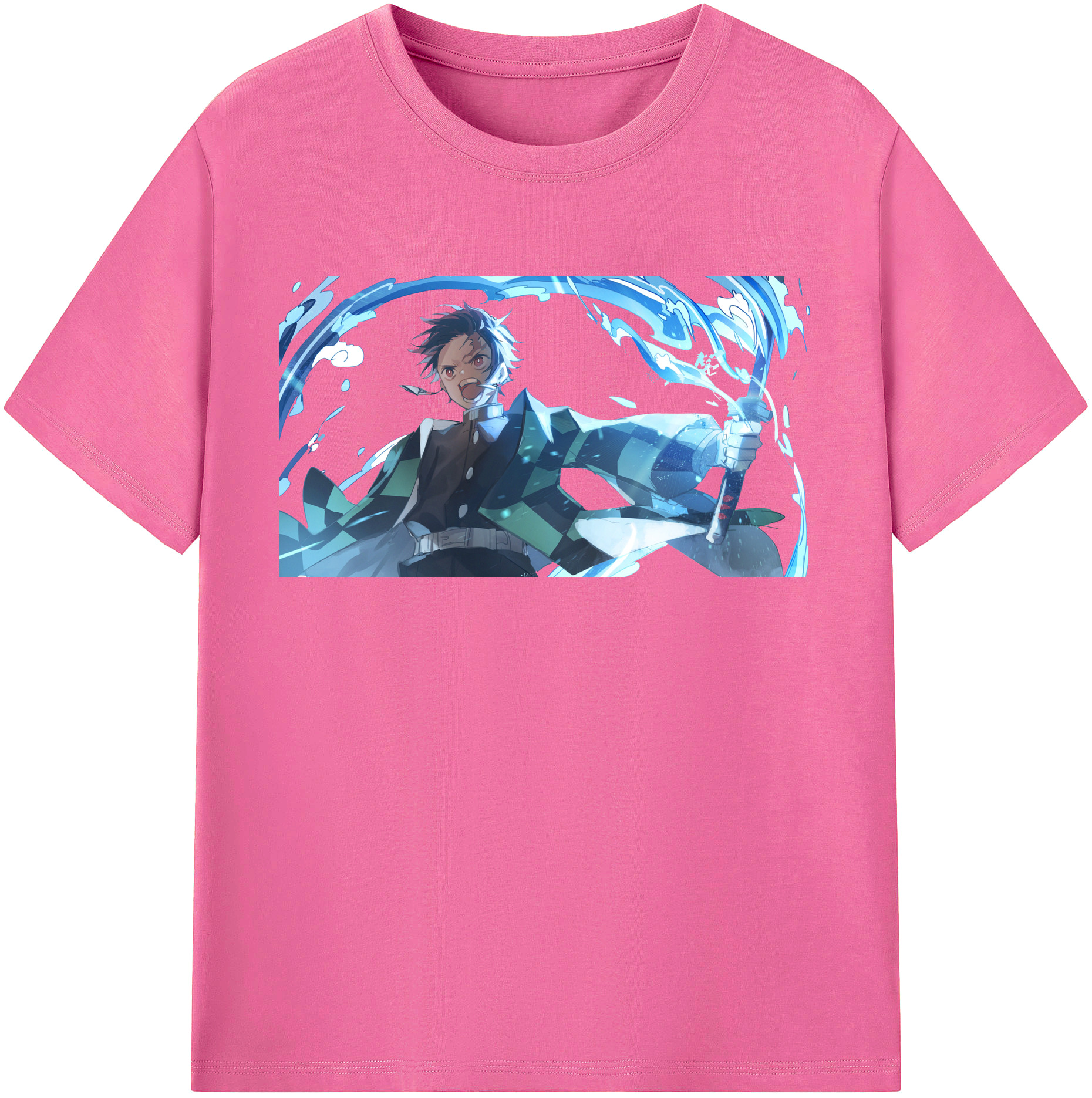 （画像用） 鬼滅の刃 竈門 炭治郎／かまど たんじろう Kamado Tanjirou レディースカジュアルプリントTシャツ（綿100％）